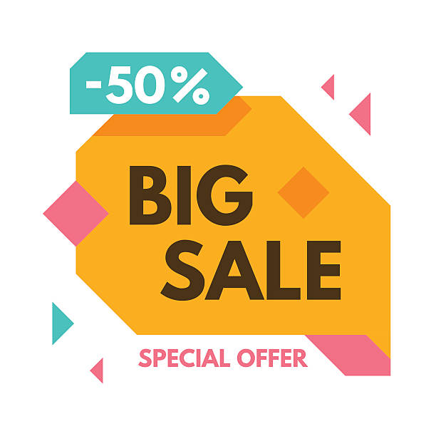 Big 50% off sale banner. Big 50% off sale banner. Vector illustration. todays special stock illustrations