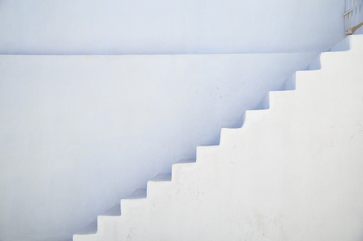White staircase in Santorini, Greece