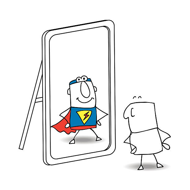 1,782 Cartoon Of Person Looking In A Mirror Illustrations & Clip Art -  iStock