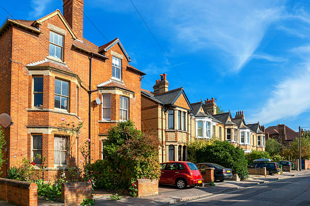 도시 주택. oxford, england - house residential district residential structure car 뉴스 사진 이미지