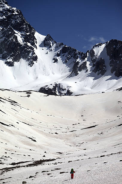 istock Hiker in snowy mountains at nice spring day 538167176
