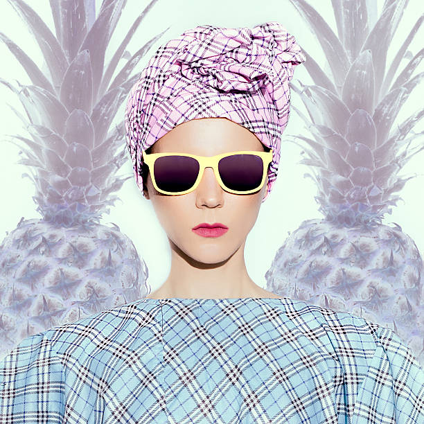 istock Tropical Pineapple Lady. Summer fashion 538167216