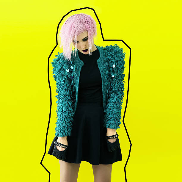 istock dramatic Lady in stylish jacket. Party style 538170146