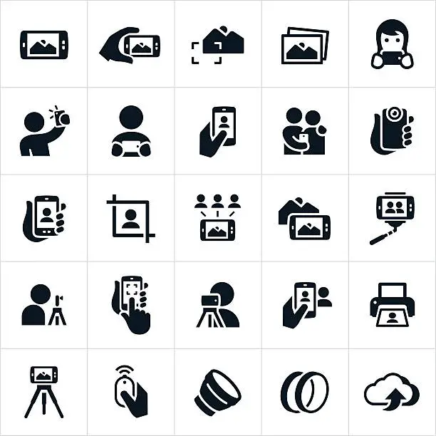 Vector illustration of Mobile Photography Icons