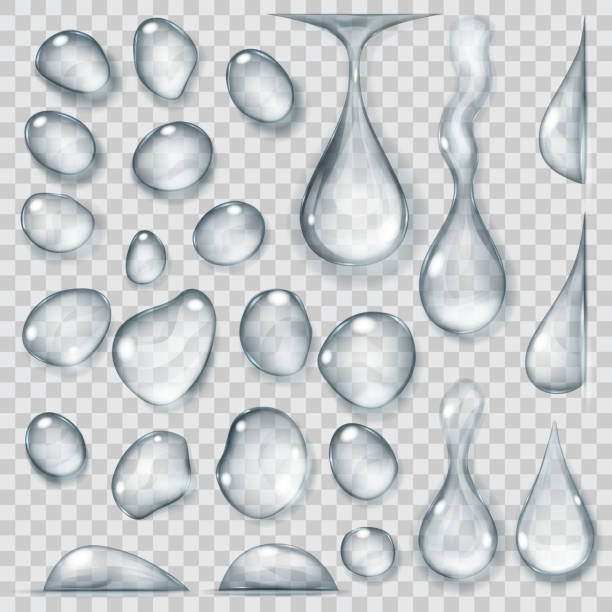 透明の灰色のドロップ。透明度ベクトル形式でのみ - 水滴点のイラスト素材／クリップアート素材／マンガ素材／アイコン素材
