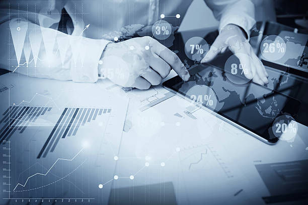 istock Account Department Work Online Process.Photo Trader working Market Report 538175652