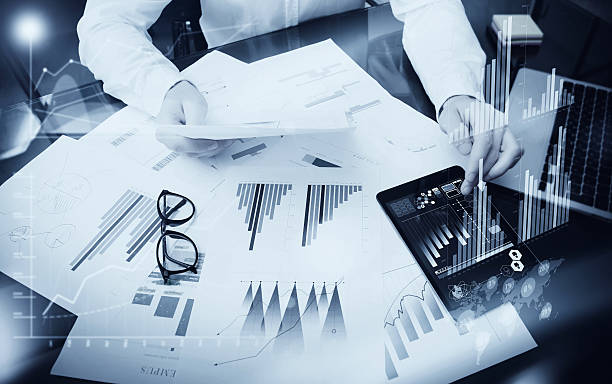 istock Sales Management Time Process.Photo trader work market report documents 538175740