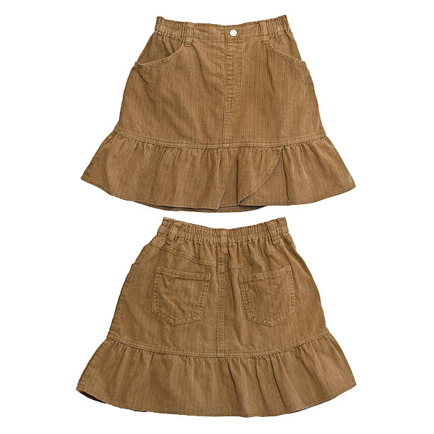 istock front and rear brown corduroy skirt 538175936
