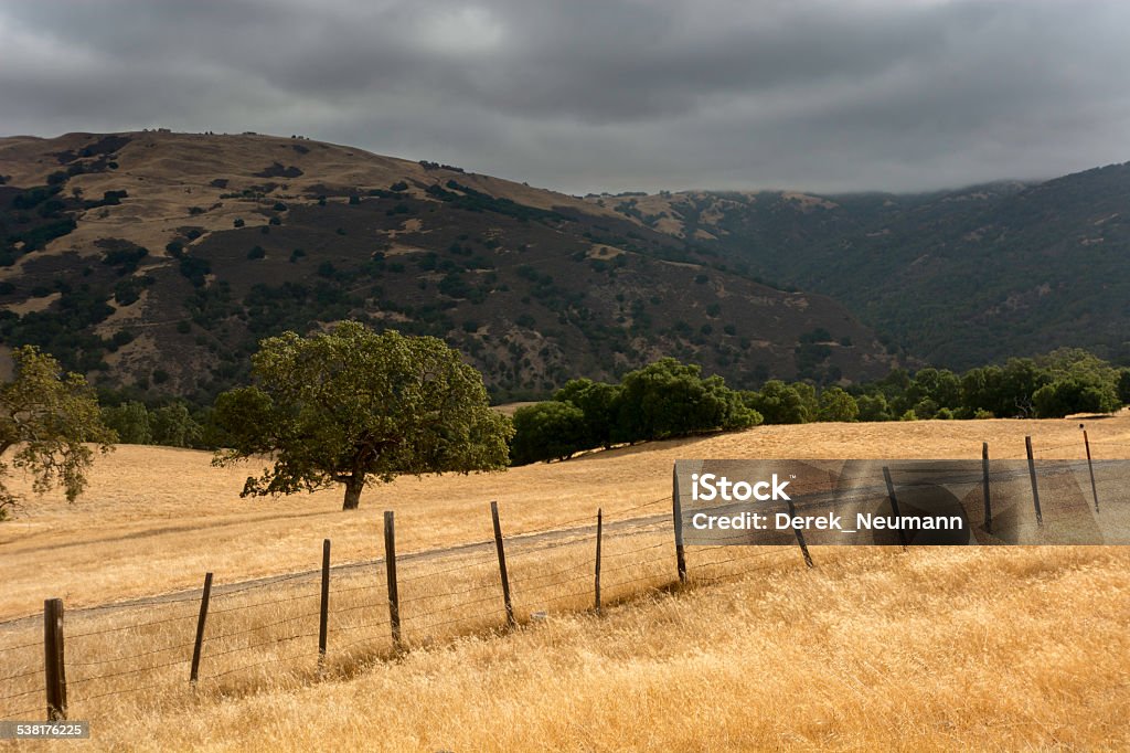 Coming Storm Sorm clouds approached a parched California 2015 Stock Photo