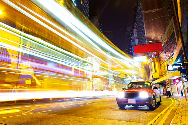 istock traffic light trails in modern city at night 538178265