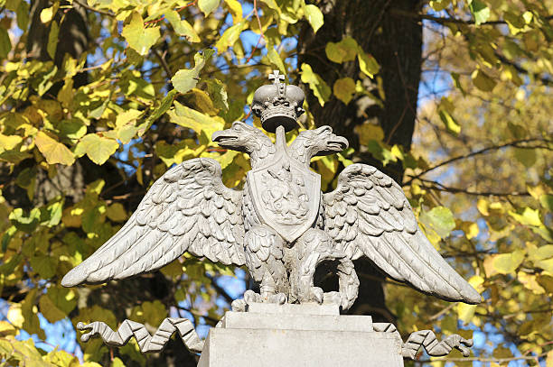 istock double-headed eagle on the lattice flight gardens in St. Petersb 538182481