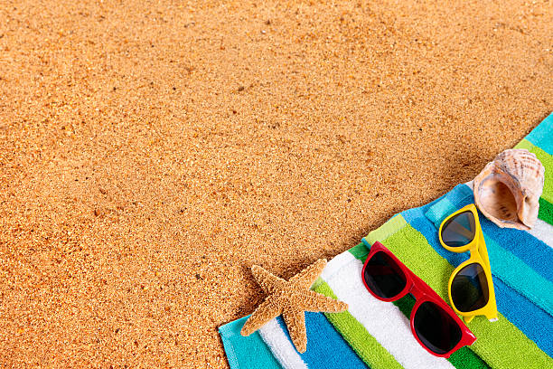 istock Caribbean summer beach background, sunglasses 538183868