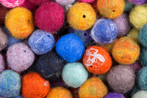 istock Background of multi-colored balls of wool felted 538184412
