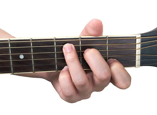 guitar chord c with white background
