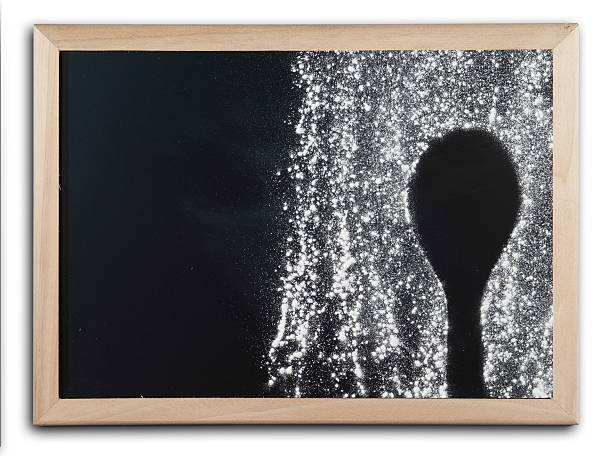 istock Imprint spoon made of flour on blackboard 538184680