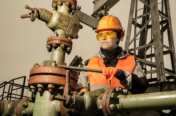 istock Woman in the oilfield 538186876