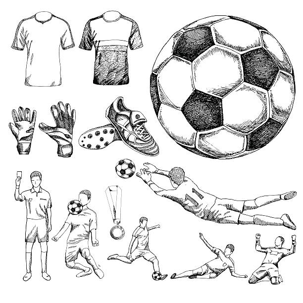 stockillustraties, clipart, cartoons en iconen met design elements of soccer - voetbal bal illustraties