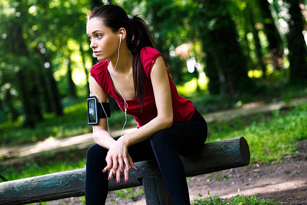 istock Young woman resting of running 538190628