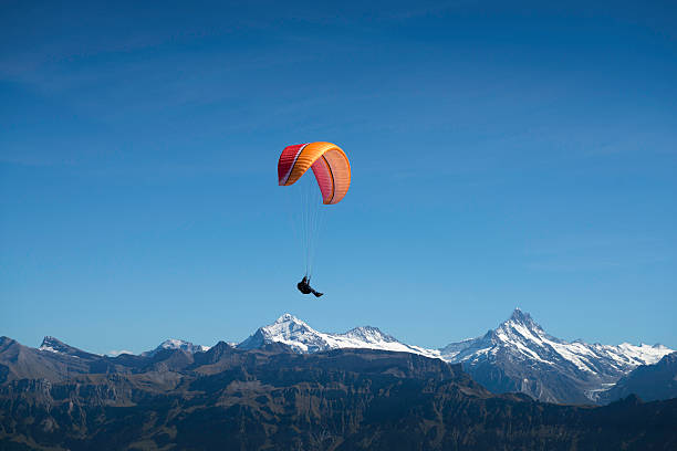 Switzerland, paraglider on the Niederhorn stock photo