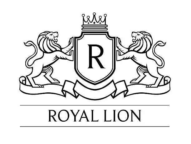 Vector illustration of Lion crest