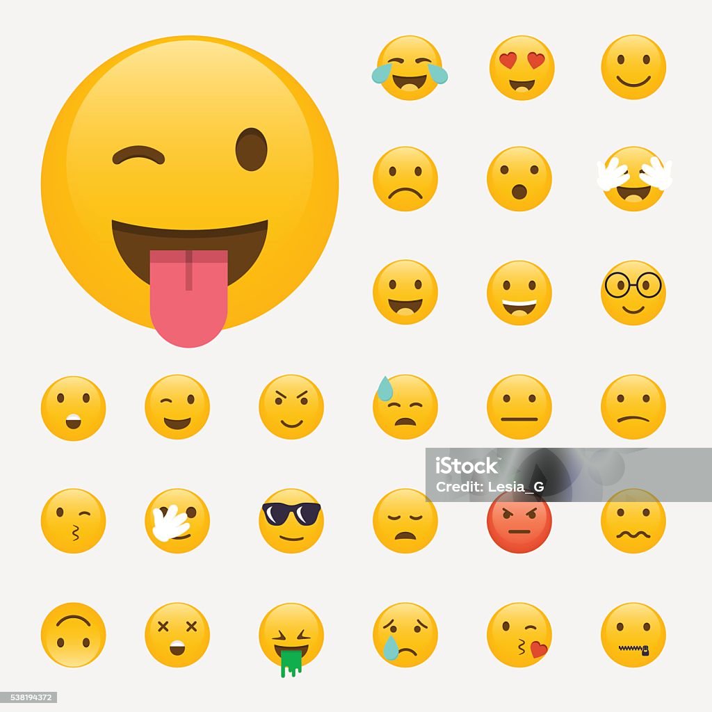 Tập Hợp Biểu Tượng Cảm Xúc Emoji Thiết Kế Phẳng Thiết Kế Avatar Ảo ...