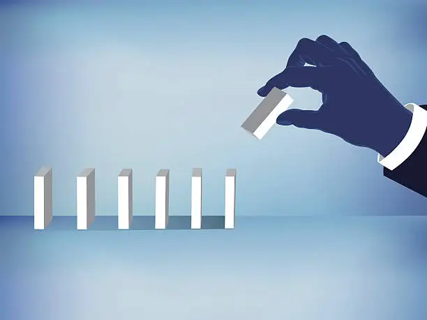 Vector illustration of Domino effect