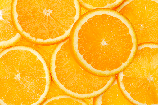 Slice of orange fruit