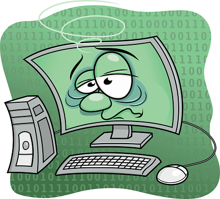 Computer Got Sick Stock Illustration - Download Image Now - Broken ...