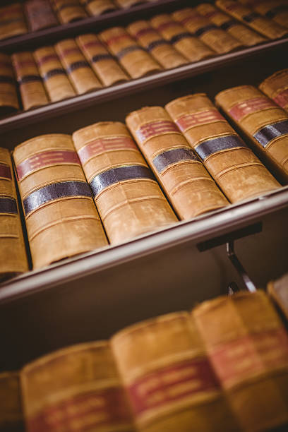 istock Close up of shelf with old books 538203061