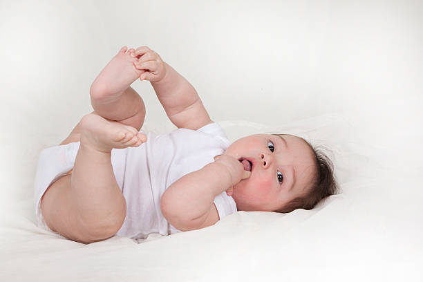 istock cute baby turn on one's back 538203735