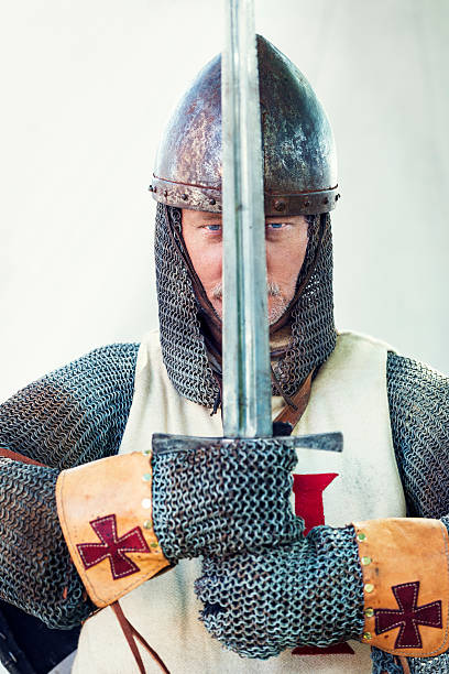 istock Stern Looking Medieval Knight Holding Large Sword 538204187