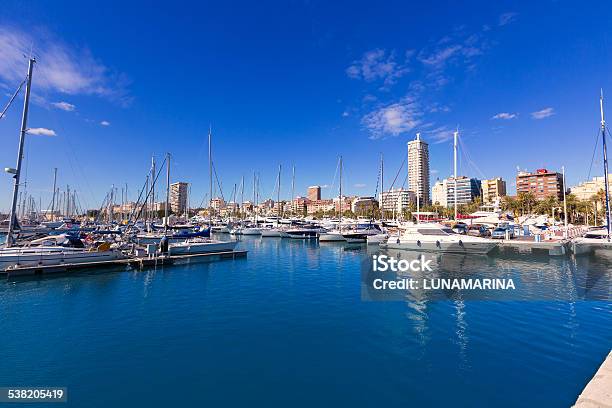 Alicante Marina Port Boats In Mediterranean Spain Stock Photo - Download Image Now - Alicante Province, Blue, City