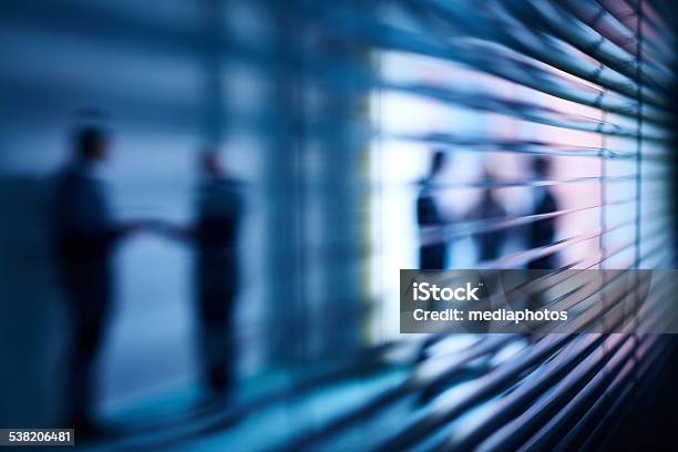 Interaction Behind Blinds Stock Photo - Download Image Now - Abstract, Business Meeting, Behind