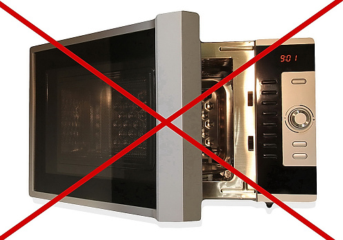 No microwave, sign