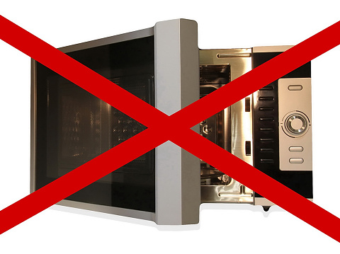 No microwave, sign