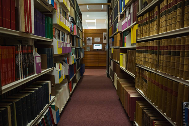 istock Rows of bookshelves in the library 538207713