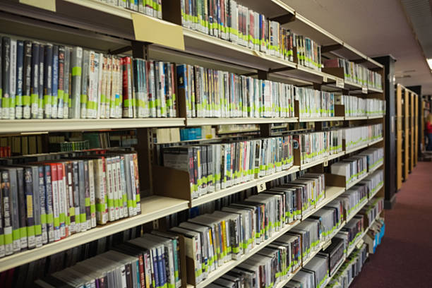 istock Rows of bookshelves in the library 538207721
