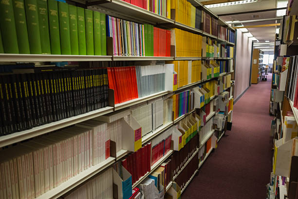istock Rows of bookshelves in the library 538207723