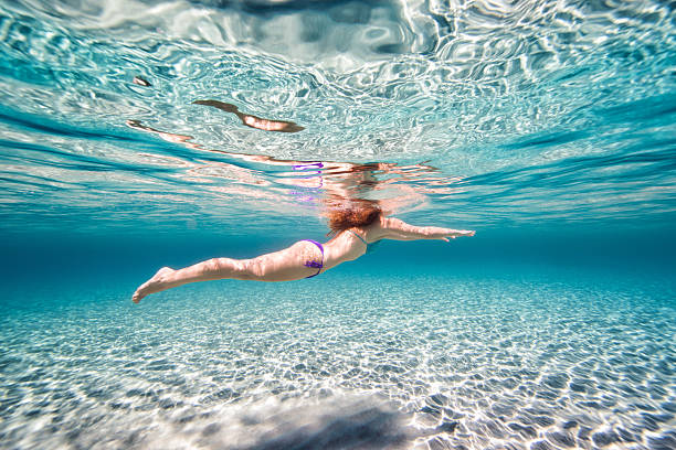 istock Beautiful young woman swimming 538235461