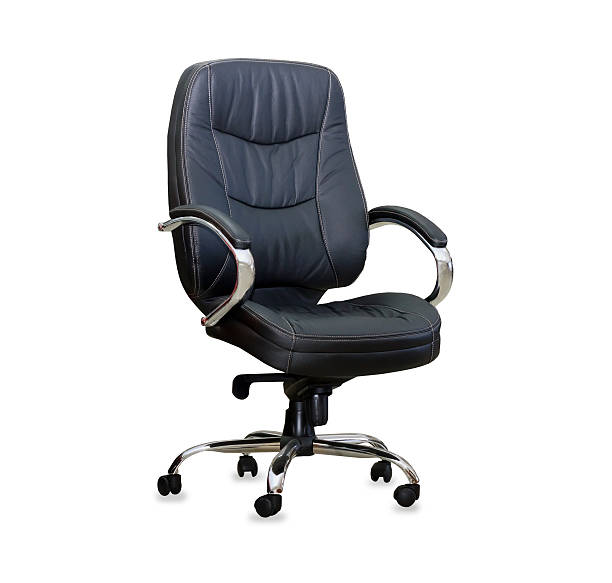istock The office chair from black leather. Isolated 538235919