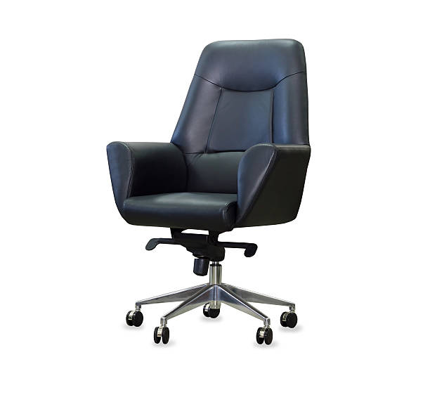 istock The office chair from black leather. Isolated 538235921