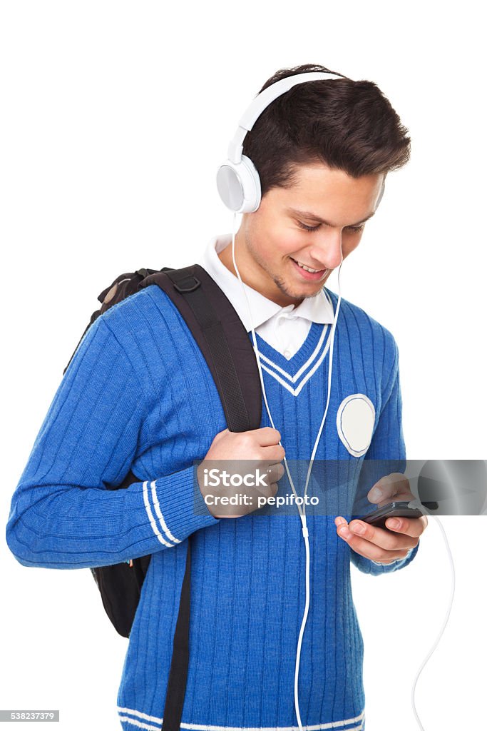 Studenten mit Handy und Kopfhörer - Lizenzfrei 2015 Stock-Foto