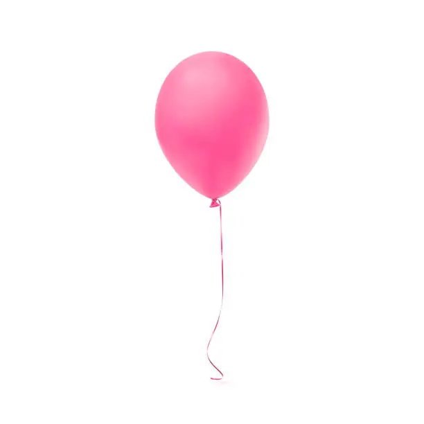 Vector illustration of Pink balloon icon isolated on white background