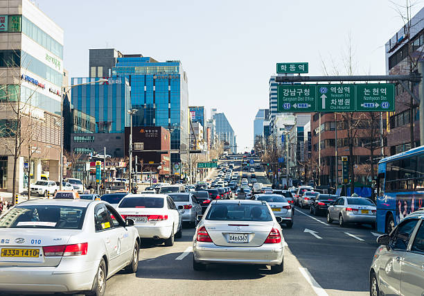 October 11, 2024. Jongno District, Seoul, Morning streetscape walking from South Korea to the downtown area of ​​Myeong-dong.