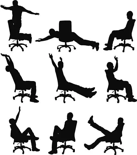 Vector illustration of Man sitting on chair