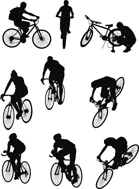 Vector illustration of People riding bicycles