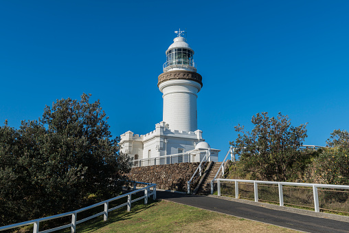 Byron Bay Lighthouse at Cape Byron, New South Wales, Australia, the easternmost point of mainland Australia.