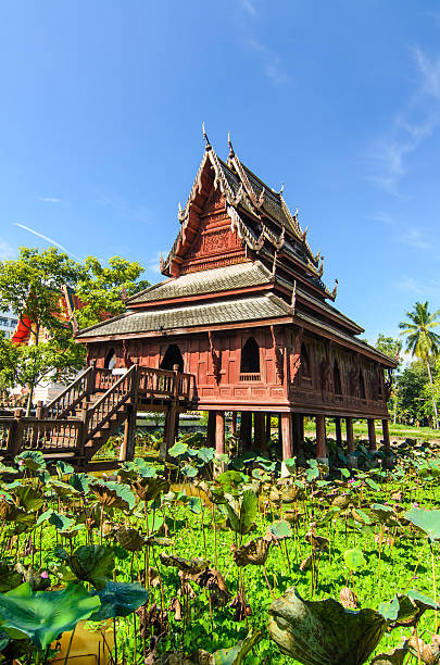 istock Thai art pavilion building in pond 538259391
