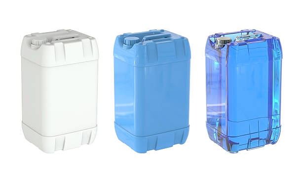 duża butelka galon jerrycan biały niebieski oraz niebieski przezroczysty - water cooler transparent isolated three dimensional shape zdjęcia i obrazy z banku zdjęć