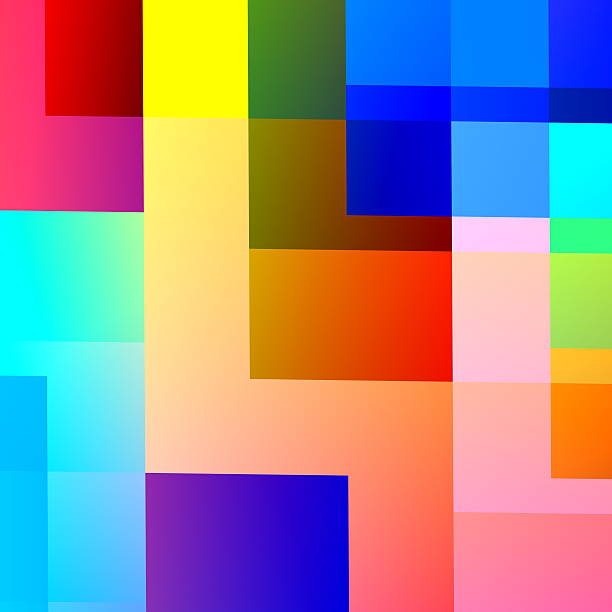 Abstract Colorful Geometric Background Design. Generative Art. Palette Pattern. Bright Rainbow Colors. Swatch Samples Spectrum. Graphic Illustration. Colourful Digital Backdrop. Tileable Blue Yellow Red Elements. Geometrical Wallpaper.